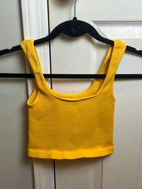 FREE PEOPLE Movement Cropped Ribbed Tank Top